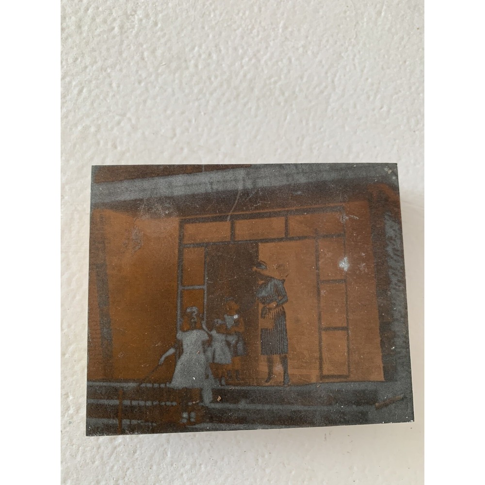 Vintage School House Printing Letterpress‎ Printers Wood Block Copper Plated Old